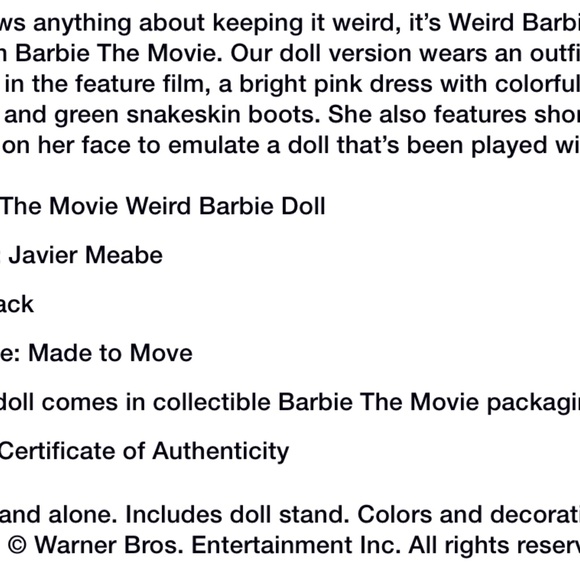 Barbie🩷 Weird Barbie In Original Box Mint Condition❣️ - Picture 7 of 7